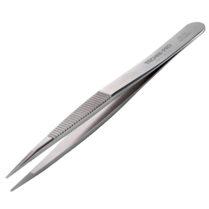 High Precision Tweezers, Style 00D, Anti-Acid/Anti-Mag, SS, Serrated, 4.7"
